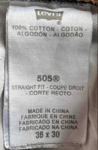 Load image into Gallery viewer, Levi's Mens 505 Gray Denim Light Wash Regular Fit Straight Leg Jeans Size 36x30