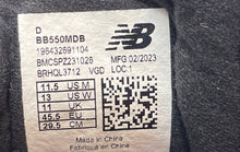 Load image into Gallery viewer, New Balance Unisex 550 BB550MDB Black Lace-Up Sneakers Shoes Size M 11.5 W 13 D