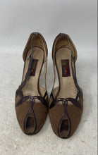 Load image into Gallery viewer, Paul Saller Womens Brown Open Toe Slip-On Pump Heels Size 39.5