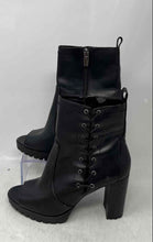 Load image into Gallery viewer, Vince Camuto Womens Black Leather Peep Toe Block Heel Ankle Booties Size 8M