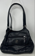 Load image into Gallery viewer, Giani Bernini Womens Black Pebbled Leather Double Handle Shoulder Purse