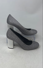 Load image into Gallery viewer, Michael Kors Womens Porter Flex Gray Glitter Round Toe Block Pump Heels Size 7 M