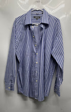 Load image into Gallery viewer, Kenneth Cole Reaction Mens Blue Striped Long Sleeve Dress Shirt Size XL