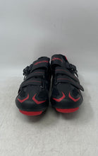 Load image into Gallery viewer, Kescoo Mens Black Red 3 Bolt Adjustable Strap Hook & Loop Cycling Shoes Size 46