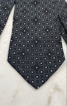 Load image into Gallery viewer, Giorgio Armani Mens Black White Silk Printed Adjustable Pointed Tie