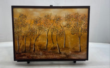 Load image into Gallery viewer, Framed Painting Of Trees Forest Landscape With Golden Tones And Relief Texture