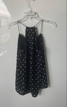 Load image into Gallery viewer, Express Womens Black White Polka Dot Spaghetti Strap V-Neck Blouse Top Size XS