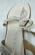 Load image into Gallery viewer, Michael Kors Womens White Monogram Adjustable Strap Flat Thong Sandals Size 11 M