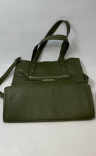 Load image into Gallery viewer, Alexis Bendel Womens Green Inner Pockets Zipper Top Handle Satchel Handbag