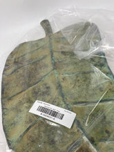 Load image into Gallery viewer, Green Leaf Shaped Centerpiece Collectible Footed Trinket Dish Tray