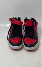 Load image into Gallery viewer, Nike Kids Court Borough Mid 2 Black Red Leather Lace-Up Sneaker Shoes Size 7Y