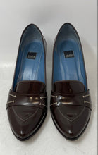 Load image into Gallery viewer, Biala Womens Brown Leather Slip-On Almond Toe Block Pump Heels Size 9M