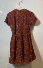 Load image into Gallery viewer, Forever 21 Womens Brown White Short Sleeve Wrap Dress Size Small