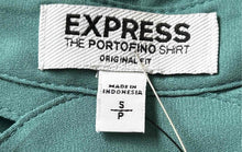 Load image into Gallery viewer, Express Womens Green Sleeveless Portofino Button Front Blouse Top Sz S With Tag