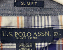 Load image into Gallery viewer, U.S. Polo Assn. Mens Multicolor Plaid Short Sleeve Slim Fit Button-Up Shirt XXL