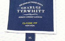 Load image into Gallery viewer, Charles Tyrwhitt Mens White Print Classic Fit Non-Iron Button-Up Shirt Size XL