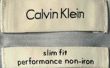 Load image into Gallery viewer, Calvin Klein Mens Sky Blue Cotton Slim Fit Non-Iron Dress Shirt Size 15