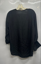 Load image into Gallery viewer, Michael Kors Womens Black Long Sleeve Zipper Blouse Top Size Large