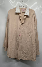 Load image into Gallery viewer, Brooks Brothers Mens Beige Striped Long Sleeve Collared Dress Shirt Size 17.5