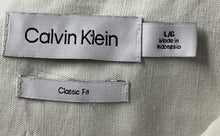 Load image into Gallery viewer, Calvin Klein Mens Ivory Classic Fit Long Sleeve Collared Button-Up Shirt Size L