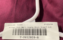 Load image into Gallery viewer, Michael Kors Mens Purple Long Sleeve Regular Fit Stretch Dress Shirt Size 17 1/2