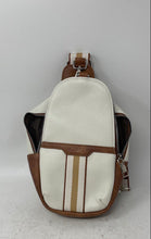 Load image into Gallery viewer, Cluci Womens Brown Beige Leather Zipper Adjustable Strap Crossbody Purse