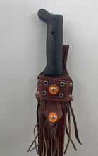 Load image into Gallery viewer, Imacasa Machete Fixed Blade Knife In Decorative Fringed Leather Sheath