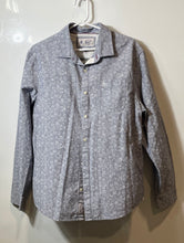 Load image into Gallery viewer, Original Penguin Mens Gray Printed Long Sleeve Collared Button-Up Shirt Size L