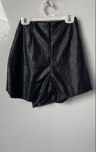Load image into Gallery viewer, Zara Womens Black Front Knot Back-Zip Asymmetrical Mini Skirt Size Small