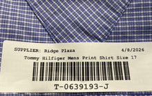 Load image into Gallery viewer, Tommy Hilfiger Mens Blue Plaid Print Cotton Long Sleeve Dress Shirt Size 17