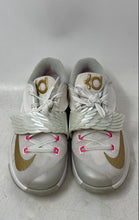 Load image into Gallery viewer, Nike Girls KD 7 Aunt Pearl 745407-176 White Lace-Up Sneaker Shoes Size 4.5Y