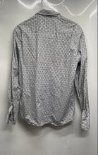 Load image into Gallery viewer, Michael Kors Mens Black White Floral Print Slim Fit Button-Up Shirt Size Medium