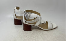 Load image into Gallery viewer, Michael Kors Womens Ashton Mid White Leather Ankle Strap Sandals Size 8.5