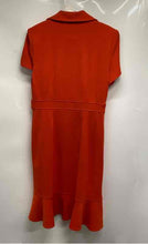 Load image into Gallery viewer, Calvin Klein Womens Orange Ruffle Front Short Sleeve Belted Wrap Dress Size M