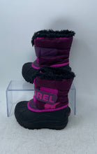 Load image into Gallery viewer, Sorel Kids Snow Commander NV1960-562 Black Pink Faux Fur Ice Winter Boots Size 7