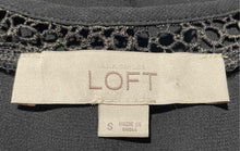 Load image into Gallery viewer, Ann Taylor Loft Womens Dark Gray Lace Trim Flutter Sleeve Blouse Top Size Small
