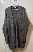 Load image into Gallery viewer, Zara Womens Gray Long Sleeve Knitted Open Front Cardigan Sweater Size Medium