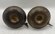 Load image into Gallery viewer, Set Of 2-Piece Brass-Tone Decorative Candle Holders With Finger Loop Handle