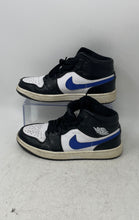 Load image into Gallery viewer, Nike Womens Air Jordan 1 Mid 554725-084 Black White Blue Sneakers Shoes Size 6.5