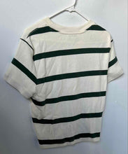 Load image into Gallery viewer, Ann Taylor Womens Beige Green Striped Short Sleeve Crew Neck T-Shirt Size L