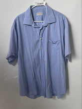 Load image into Gallery viewer, Franco Lovi Mens Blue Collared Short Sleeve Dress Shirt Size 19.5 48