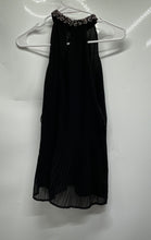 Load image into Gallery viewer, Zara Womens Black Sleeveless Beaded Halter Neck Pleated Mini Dress Size XS
