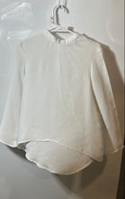 Load image into Gallery viewer, Zara Womens White Regular Fit 1/4 Zip Long Sleeve Blouse Top Size Small