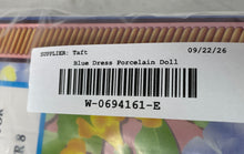 Load image into Gallery viewer, Collectible Blue Dress Curly Hair Green Eyes Porcelain Doll With Box