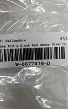 Load image into Gallery viewer, Nike Kids Court Borough Mid 2 Black Red Hook And Loop Sneaker Shoes Size 7C