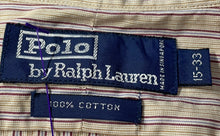 Load image into Gallery viewer, Polo Ralph Lauren Mens Beige Multiple Pinstripe Button Front Dress Shirt 15-33