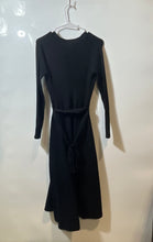 Load image into Gallery viewer, Express Womens Black Long Sleeve V-Neck Belted Sweater Dress Size Medium