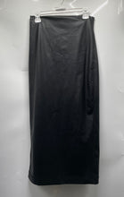 Load image into Gallery viewer, Zara Womens Black Faux Leather Slit Detail Back Zip Long Maxi Skirt Size Large