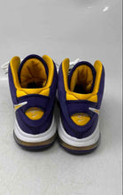 Load image into Gallery viewer, Nike Kids LeBron 8 Purple Yellow White Lace-Up Sneakers Shoes Size 4.5Y