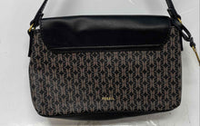 Load image into Gallery viewer, Fossil Womens Gabriella Black Monogram Leather Adjustable Strap Crossbody Bag